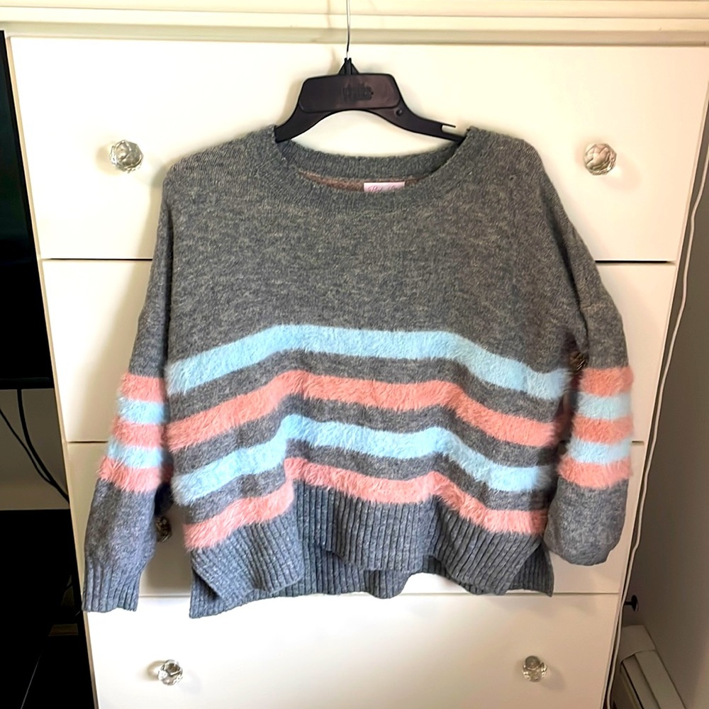 Cozy Pink Lily Striped Sweater